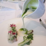 リストランテKubotsu - マーブルソースが注がれます。