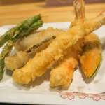 陣屋 - 上天ぷら定食　天ぷら1の皿。
