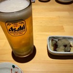 Shun Saiku - お通しと生ビール