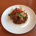 中国料理 龍薫 - Ｂ　宮保鶏球（鶏肉の唐揚げ、甘酢辛子炒め）