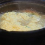 Kimmedai Semmon Izakaya Taishabu Zombun - 雑炊は厨房で調整して作ってくれます