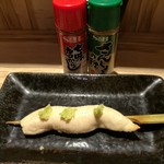 Yakitori Dining FUKUDA - しっとりふっくら、火入れ抜群の塩焼きささみはわさびが抜群に合う！
