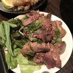 炉端処 一心 - ・肝の炙りネギごま油まみれ