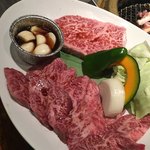 焼肉十八 - ハラミと宮崎牛ステーキ