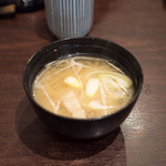 金城居酒屋 - セットの味噌汁も美味かった
