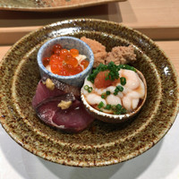 鮨 福原 - たらこの煮付け/白子ポン酢/湯葉のイクラのせ/鰤の漬け