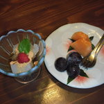 秀月 - わらび餅とフルーツ