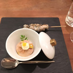 エスパイ クック コウベ - ●あん肝をサワークリームで頂く、これは美味