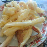 活イカ定食⑤剣先イカは天ぷらにもしてくれます