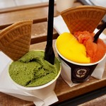 プレミアム マリオジェラテリア 立川伊勢丹店 - 宇治抹茶 / マンゴー / ブラッドオレンジ