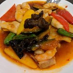 菜香新館 - 色彩豊かな野菜と海老の甘辛炒め