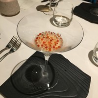 銀座 レストラン オザミ - ブッラータチーズと苺-万華鏡