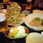 伊達のいろり焼きyamato - ゴボウチップ＆納豆サラダ