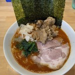 横浜ラーメン 北村家 - 【2018.10.24】ファイヤー並780+豚ハラミ200円