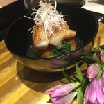 鮨 向 - キンキ塩焼き共地餡と馬鈴薯饅頭
