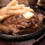 こがんこ あべちか店 - ランチのステーキ定食（増量/お肉2枚）です。