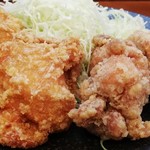 からやま - 左：標準揚げ、右：生姜揚げ