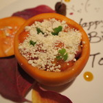 ラ ソスタ - 30年11月　柿、ダージリンムース　お祝いバージョン