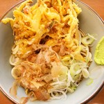 文殊 - 冷やしかき揚げのうどん