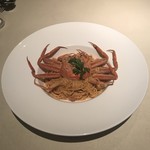 ポポラーレ - 今が旬 丸ごと1パイのセイコガニのトマトクリームスパゲティ 2018年1800円