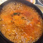 連家 - 2018/11/09訪問時のユッケジャン(辛さ増し)
      いつ行っても爆旨い。