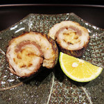 悠々 - 1品料理よりカマス幽庵焼きの松茸巻き('18.11月上旬)