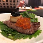 ルッカ - 霜降り和牛のクリームチーズ乗せ