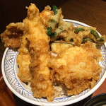 まん天丼 - くぐらせ天丼肉玉690円