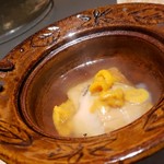 焼肉 展 - ウニとアワビの葛餡でした！。