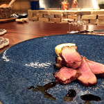 リストランテ ミヤマ162 - 肉料理/美山産猪 マイヤーレモン 新福菜館の醤油使用のソース('18.10月中旬)