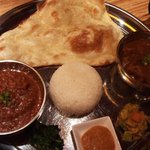 ネパールセット980円 カレーはチキンベジタブルとなすキーマになります 辛さは5です (初投稿時の写真です)