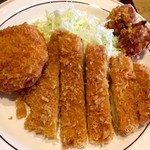 ごはん家 田島 - チキンカツ+クリームコロッケ+唐揚げ