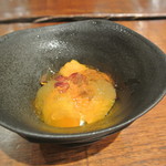 傳 - チーズのムース柿の寒天