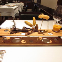 Recette - ガスパッチョと一番搾りのエクストラヴァージンオイル・甘エビの巻き・仏モンサンミッシェルのムール貝の香草パン粉揚げ