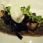 レ セゾン - 1.9.23浜名湖産鰻のかるいスモーク フォワグラと茸添えすだちのシャンテリーとカシスの粒