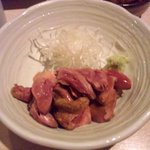 鳥昭 - 白レバのたたき.JPG