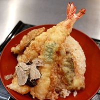 なにわ天ぷら 維心 - 20181113天丼海老二尾・アップ