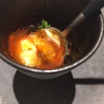 ラ ペ - 季節の柿を使ったソースが掛かる