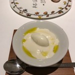 ラ ペ - 韃靼を使ったクリームブリュレ、アイスはゲラント塩アイス、これが非常に美味かった！