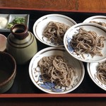 万勝寺創庵 - 名物セット：おのかつと皿そば（八割）￥１，３００