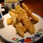 割烹 菊水 - 日替わり定食の天ぷら(魚とかぼちゃ)