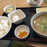 山小屋食堂 - 豚汁定食に納豆追加