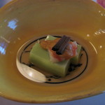 山荘神和苑 - 枝豆豆腐。トリュフがのっている。