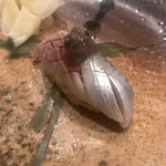 鮨 福原 - 鰯  生姜と鰯の肝のせ