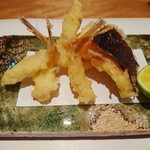 メゴチと原木椎茸の天麩羅