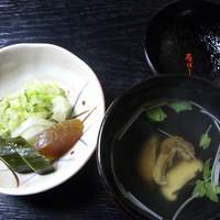 石ばし - 肝吸い・香物