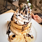 ナインパンケーキハウス - バナナチョコレートパンケーキ(税抜980円)
