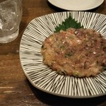 肴屋しんたく - 鯵のなめろう。焼酎がススム進む。