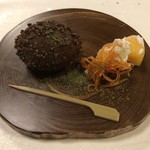 鰻はし本 - 栗渋皮煮と柿クリームチーズ