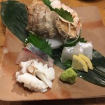 お造里盛り合わせ
          にし 平目 縞鰺 蛸